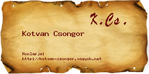 Kotvan Csongor névjegykártya