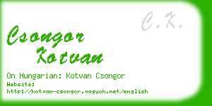 csongor kotvan business card